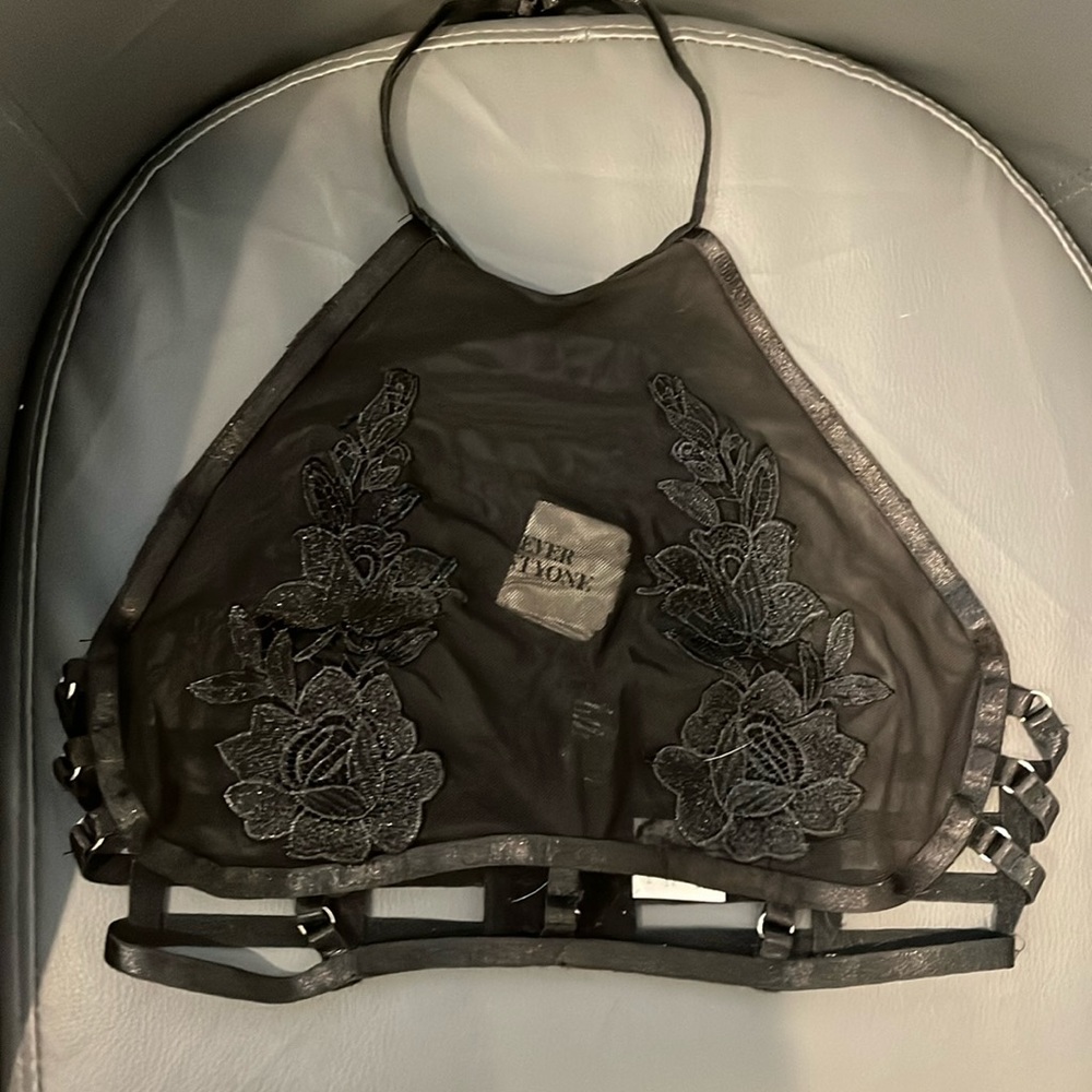 Sheer detailed black bralette